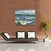 Wieco Art Extra Large Seascape at Saintes Maries by Vincent Van Gogh Oil Paintings Reproduction Giclee Canvas Prints Ocean Sea Pictures on Canvas Wall Art for Living Room Home Office Decor 36x48