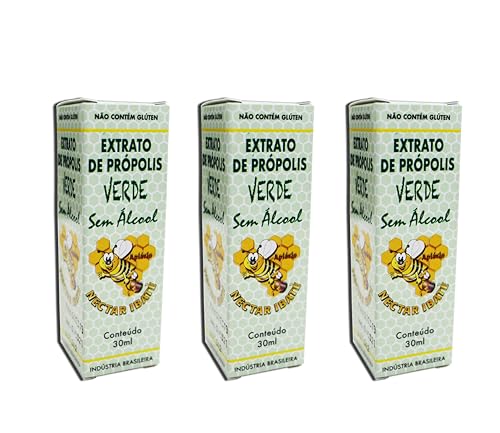 Kit 3un Extrato de Própolis Verde Sem Álcool Nectar Ibaté