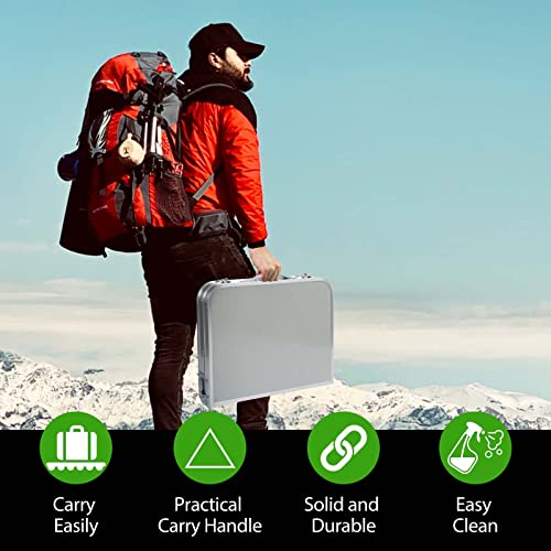 Juoifip Folding Camping Table Outdoor, 2 Adjustable Height Portable Folding Camping Table For Camp, Lightweight Aluminum Fold Up Camp Table For Picnic, Bbq, Party, Travel, Home Use. White #TOP7