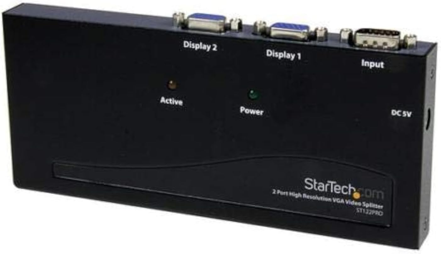 Startech Split A Single High Resolution Vga Video Signal To 2 Monitors Or Projectors - Vg