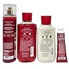 Bath & Body Works Winter Candy Apple Gift Bag Set - Fragrance Mist, Body Wash, Body Lotion and Hand Cream - with a Peach Gardenia Sample Soap