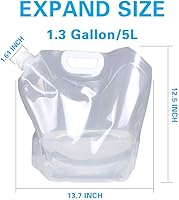 Vista 2 de Soddeph Bolsa plegable de plástico transparente de grado alimenticio, libre de BPA, para deportes, camping, equitación, montañero, congelable, grado