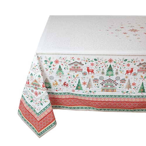 Nappe de Noël Cervin 2m x 1m50 coton