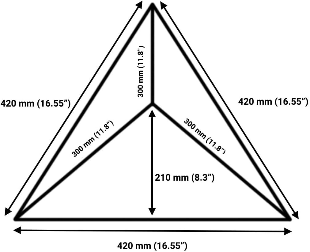 2-Pack — Acoustic Foam Corner Bass Traps | Acoustical Foam Panels | Audio Soundproofing Record Studio Treatment | Sound Insulated Angled Block | (2x TRIANGLE, 42cm (16.5 inches))