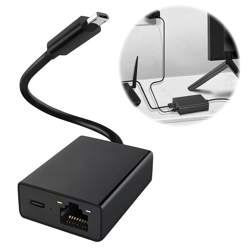 ZORBES® Ethernet Adapter for Fire TV Stick, Micro USB to RJ45 LAN Network Adapter with Power Port, Wired Internet Connection Compatible with Google Home Mini, 4K Fire TV and More Streaming Devices-picture-18
