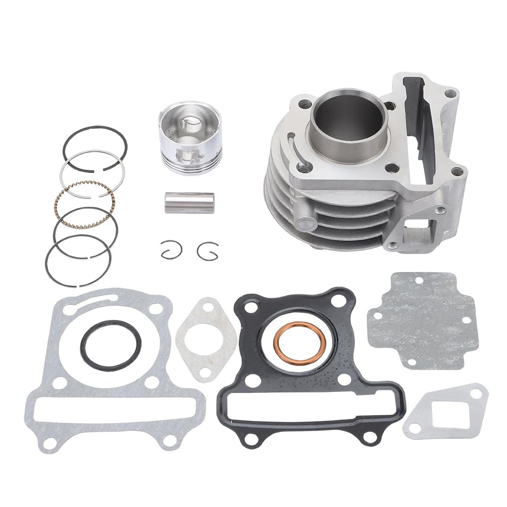 WOOSTAR 39mm Zylinder mit Kolbenring Kit Ersatz für 4 Takt GY6 49ccm 50ccm 139QMA 139QMB Motor ATV Quad Roller Moped
