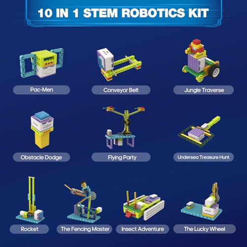 ICQbot 10 in 1 Coding Robot Kit,270+ Piece ScratchJr Learning Educational APP Remote Voice Programming Building Toys for Age 5+ Kids - Image 3