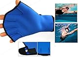 Harryshell(TM Water Resistance Fins Hand Glove Training Fingerless Webbed Flippers Paddle Swim Gloves (Blue, Medium)