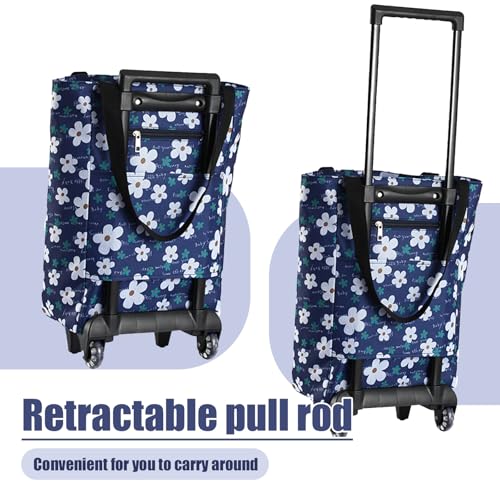 Robuste, wasserdichte Einkaufstrolley-Tasche auf Rädern – leichte Einkaufswagentasche für einfache Lagerung, perfekt für Supermärkte und Gemüse und praktisch – Bild 7