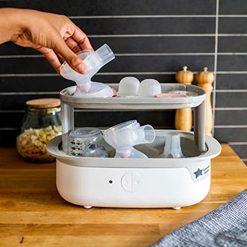 Tommee Tippee Made for Me Double Electric Breast Pump, Strong Suction, Soft Feel, USB Rechargeable, Quiet, Portable, Express Modes, Baby Bottles Included