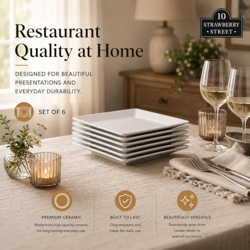 Simply Square 6" Appetizer Plate, Set of 6 by 10 Strawberry Street - Image 6