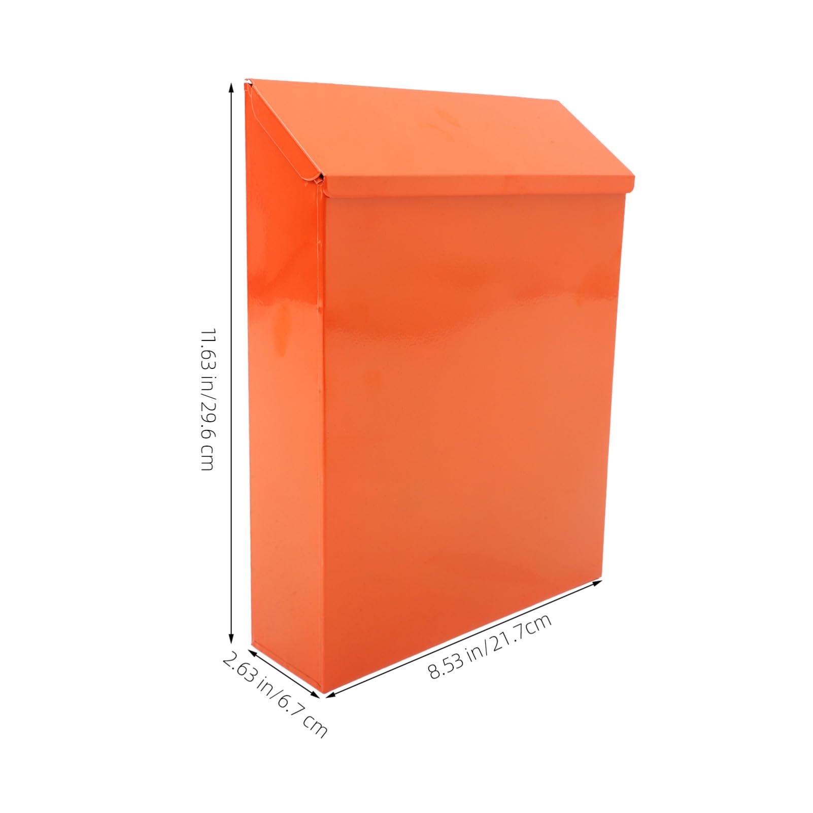 Cassetta Postale Stile Rustico da Parete Arancione in Ferro | Chiusura Lucchetto, Resistente alle Intemperie, Box Decorativo per Posta Vano Raccolta