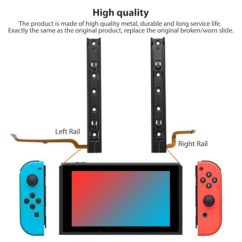 Miniatura 6 de BATEMEN W Right and Left Slide Rail with Flex Cable and Screws Kit Suitable for Nintendo Switch Console NS Controller Repair Tool
