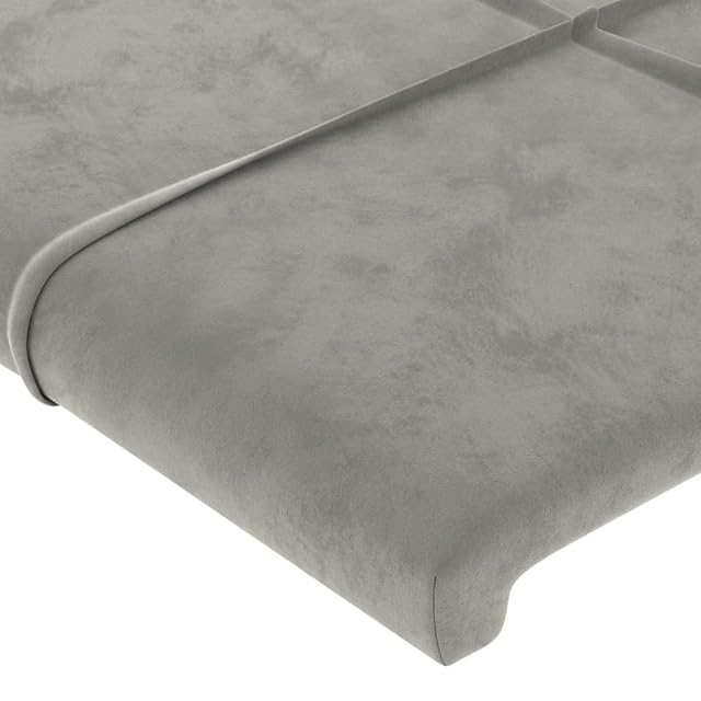 Foto 4 de 7 de vidaXL Cabeceros Terciopelo Gris Claro 200x5x78/88 cm