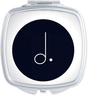 White Music Dotted Mim Black Mirror Square Portable Hand Pocket Makeup
