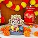 Indian God Ganesha Idol Statue - 5.4”H Ganesh Statue Sitting on Throne Murti India Ganapati Pooja Item Home Office Temple Mandir Shrine Altar Diwali Puja Decor Ideal Gifts for Indian Friend Relative