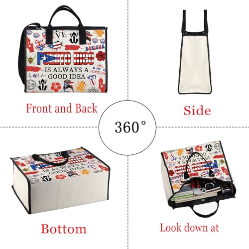 Bolsa de compra Puerto Rico con diseño de flor y coquí miniatura 5