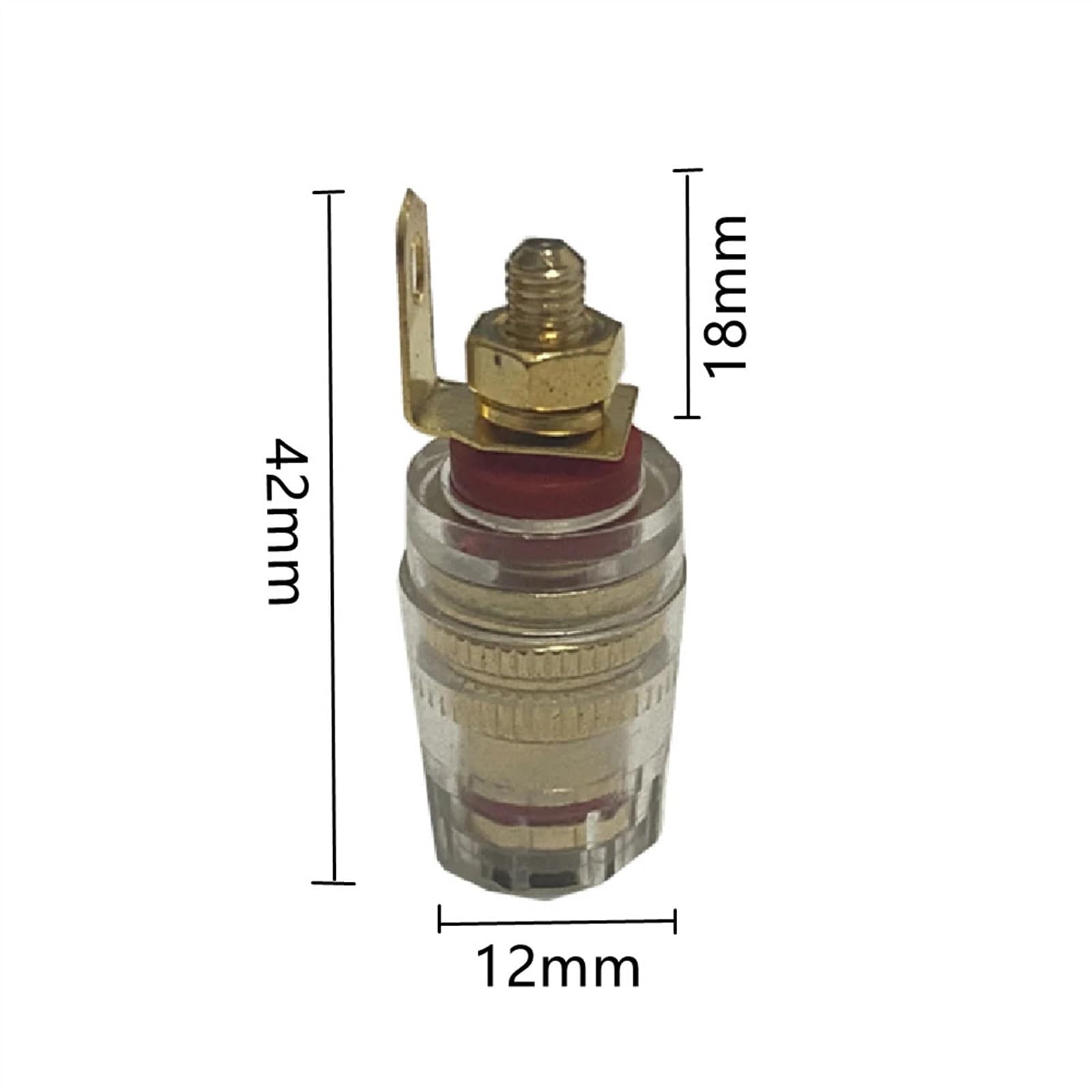 Connecteur de borne de Haut-Parleur plaqué Or 42MM, 2 pièces/lot, connecteur Post-amplificateur adapté à Une fiche Banane de 4mm