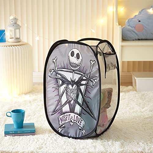 Image of Idea Nuova Disney Nightmare Before Christmas Pop Up Laundry Storage Hamper with Durable Carry Handles, 21 inch H x 13.5 inch W X 13.5 inch L