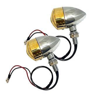 真鍮（ブラス）製バードケージウインカー！4個セット！　管121624 Hurley 真鍮 LED ウィンカー 4個 ブラス ビンテージ ウインカー