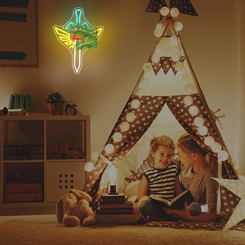 Image of Gaming Sword Neon Sign for Wall Decor Sword LED Neon Light Gaming Light Signs for Game Room, Man Cave, Club, Game Decor for Man, Boys,Bedroom, USB Powered Sign, Size 16.5 * 12.6inches(FMXD029)