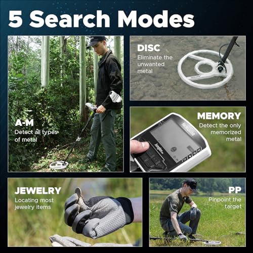 Image of Metal Detector for Adults, 5 Professional Mode with Higher Accuracy 10 inch Waterproof Coil for Gold Detecting