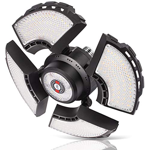 Garage Light, LED Garage Lights, 140W 18500LM Deformable Garage Lights, 6500K Garage Ceiling Lights LED, Garage Lighting Fixture Shop Work Lights for Garage Workshop Warehouse Basement