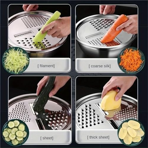 Borrador zanahoria multifuncional para ensaladas frescas usando el recipiente de acero 5