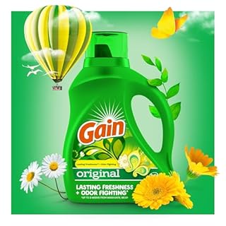 Gain Liquid Laundry Detergent, Original Scent, 154 fl oz, 107 Loads, Freshness + Odor Fighting, High Efficiency Washing Machine Liquid Cleaning Soap