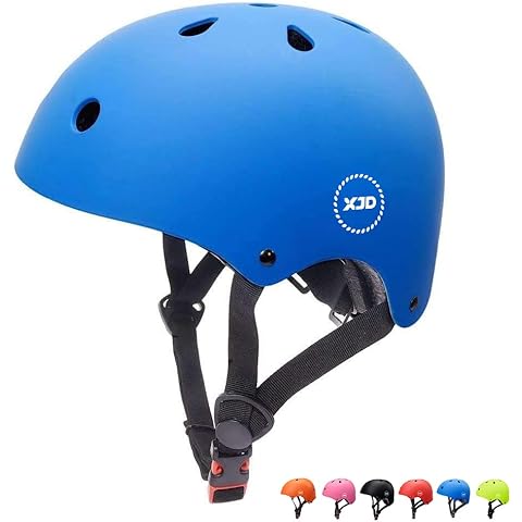XJD Fahrradhelm Kinder Skateboard Helm Skater Helm für Jungen und Mädchen 2-8 Jahre Kleinkind Helm Roller Eislaufen Kinderhelm Verstellbar CE-Zertifizierung, Blau Small (49-55 cm) Cover