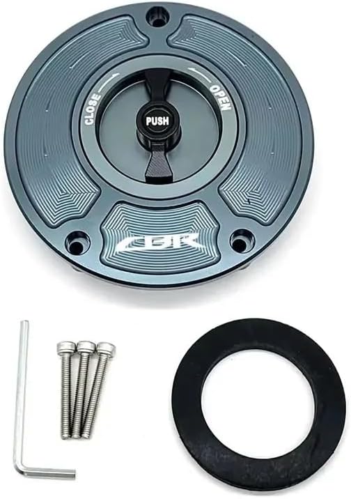 Motorcycle New CNC Aluminum Fuel Gas CAPS Tank Cap Tanks Cover With Rapid Locking For HONDA CBR 600 F4I F4 F3 F2 (Silver and Black)