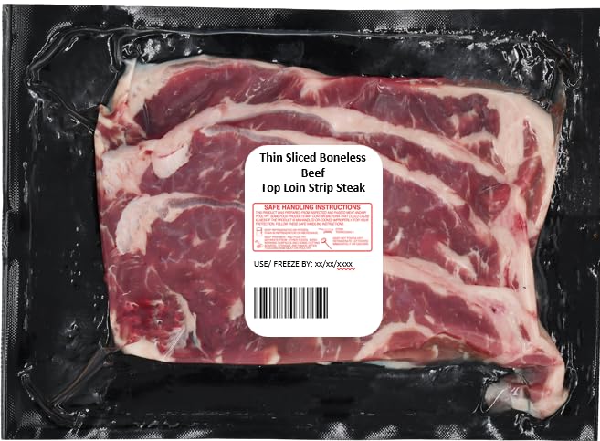 Beef Strip Steak, Boneless, USDA Choice, Thin Sliced