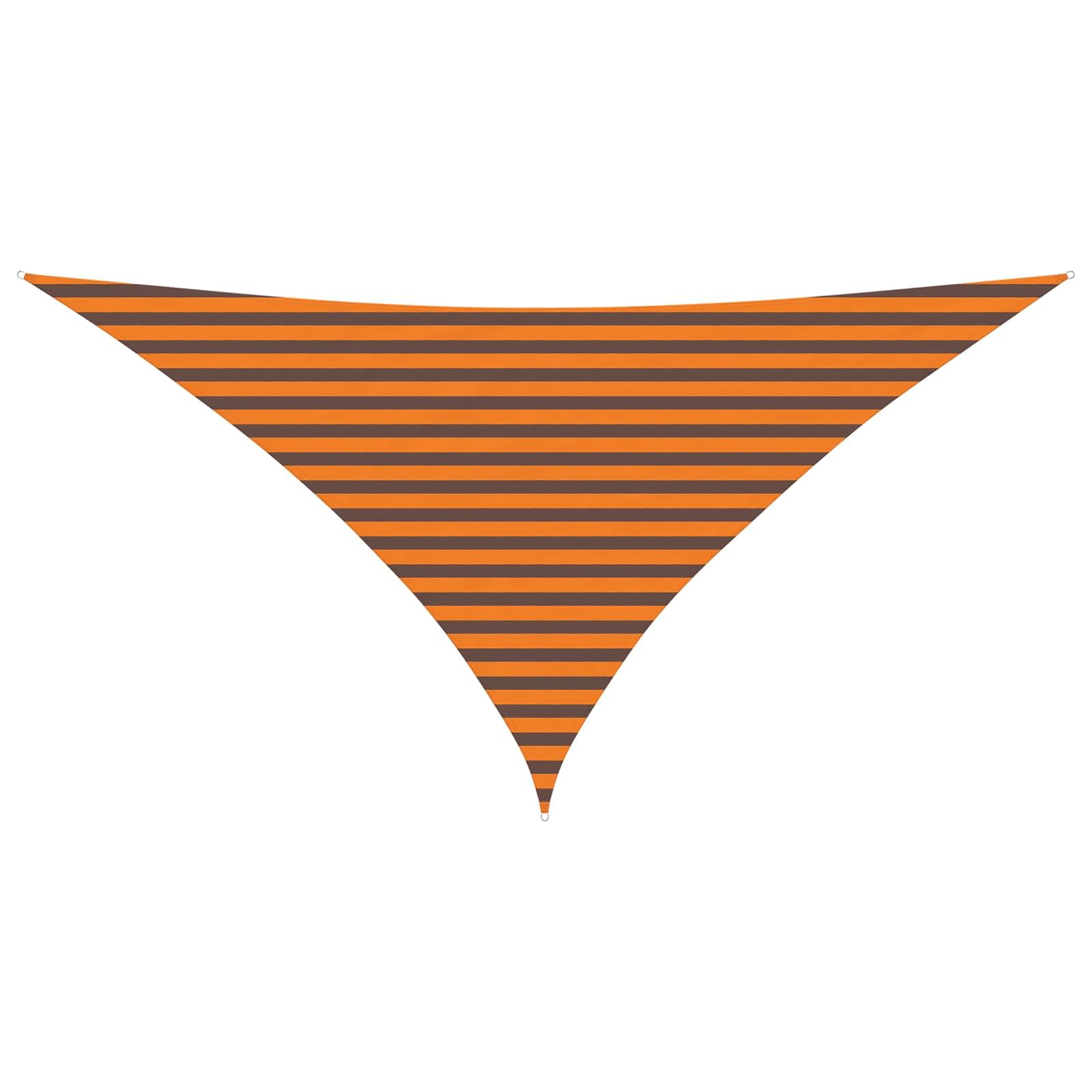 Voile d'ombrage triangulaire - 3,5 x 3,5 x 4,9 m - En tissu Oxford - Pour jardin, terrasse et balcon - Orange et marron - Résistant à la déchirure avec cordes et anneaux en D en acier
