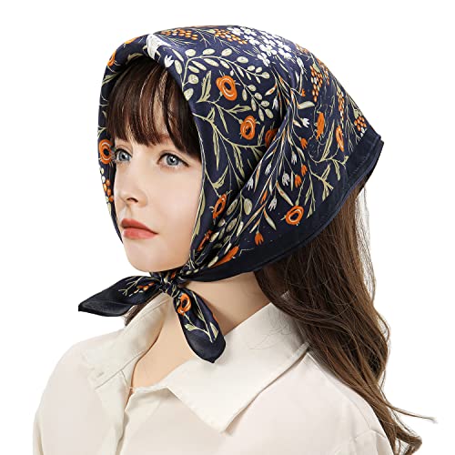 RIIQIICHY 100% Mulberry Silk Scarf Head Scarf for Women Hair Scarf for Sleeping Hair Wrapping at Night Square Neck Scarves2