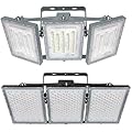 2 Pack LED Flood Lights Outdoor(Black 900W+Gray 300W), STASUN Ultra Bright Stadium Lights 6000K Daylight White IP66 Waterproof, Commercial Parking Lot Lights, 3 Heads for Yard Street Outdoor Area Floo