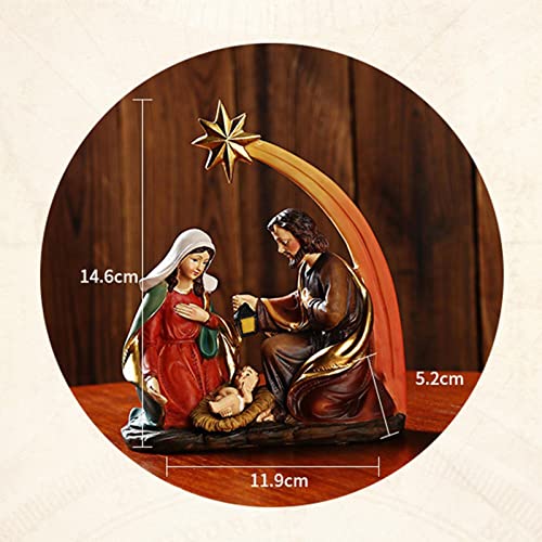 Almencla Estátua de Maria José em Resina Tradicional Pequena Presépio de Natal
