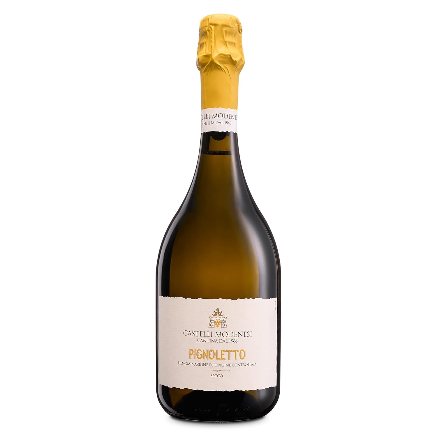 Cantina Castelli Modenesi Pignoletto DOC frizzante, Vino bianco dal Gusto Morbido e Profumo Fresco e Fruttato, 11% Vol., Confezione da 6 bottiglie da 750 ml
