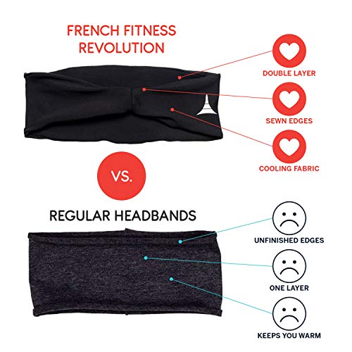 French Fitness Revolution Mens Headband - Guys Sweatband & Sports Headband for Running, Crossfit, Working Out and Dominating Your Competition - Performance Stretch & Moisture Wicking 6 Pack - Thumbnail 3