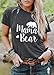 Women Mama Bear Graphic T-Shirt Crew Neck Loose Fit Summer Tops Mom Letter Print Tshirt Dark Gray
