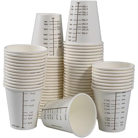 Amazon.com: 50 Graduated Medicine Paper Cups 3 oz for Epoxy Resin ...