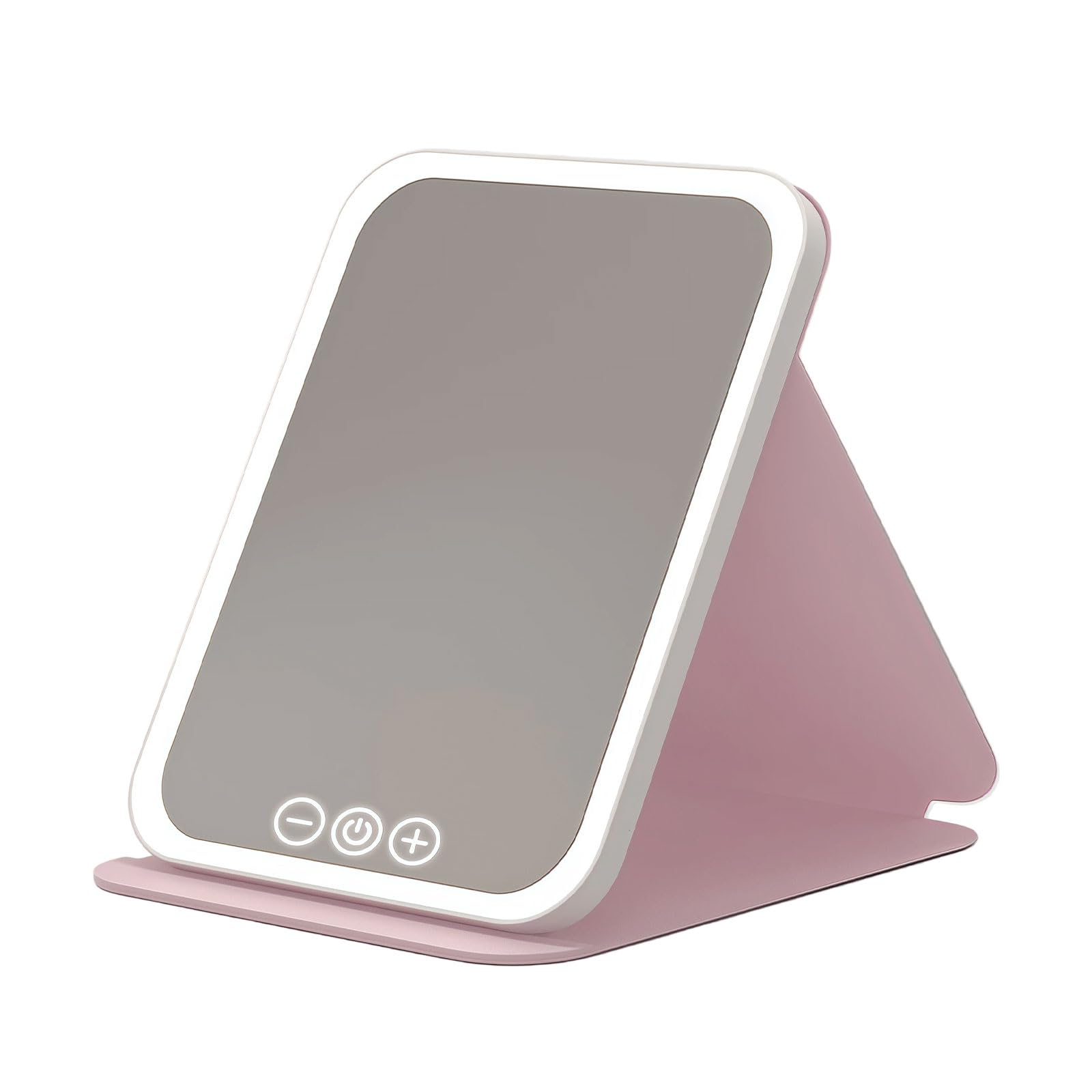 Espejo de maquillaje LED 10X aumento regulable, carga Type-C 17.5x23cm, plegable