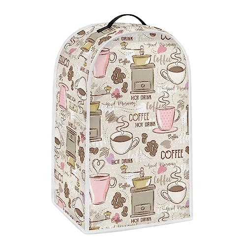 Image of Talayituse Coffee Print Blender Dust Cover with Handle, Stand Mixer or Coffee Maker Appliance Cover Anti Fingerprint Dust Proof Stain Resistant Blender Cover for Home Kitchen