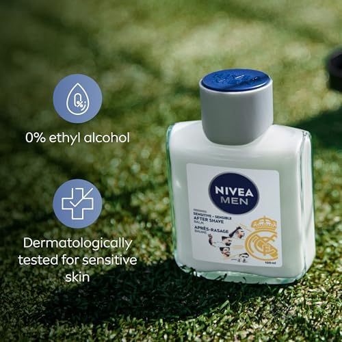NIVEA MEN Sensitive Skin After Shave Balm, After Shave for Men with Sensitive Skin, No Drying Alcohol, Aftershave Instantly Soothes & Protects, Dermatologically-Tested Skin Care, 2 x 100 mL - 5