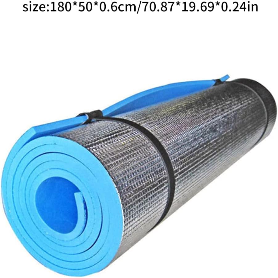 Camping Mat Aluminum Film EVA Double-Sided Insulated Roll Mat Moisture-Proof Camp Mattress Dustproof Waterproof Sleeping for Park Yoga Picnics Fishing 70.87x19.69x0.24 inch