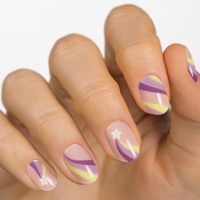 MOYOU LONDON Semi Cured Gel Nail Strips - 20 Pcs. Nail Wraps for Salon-Quality Manicure - Works with Any UV Nail Lamp - Easy to Apply, Trim, & Remove Gel Nail Stickers - Image 2