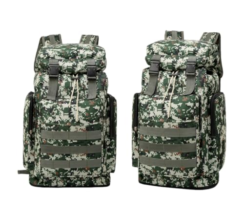 [YAKINO] �~���^���[�����b�N 60L �o�R�����b�N ��e�� �h�� MOLLE �~���^���[�o�b�O �g���\ ���ʕ� �R�p �����b�N�T�b�N �h�� ���s �L�����v �A�E�g�h�A ���@�\ �o�b�N�p�b�N (�X�^�C��5)