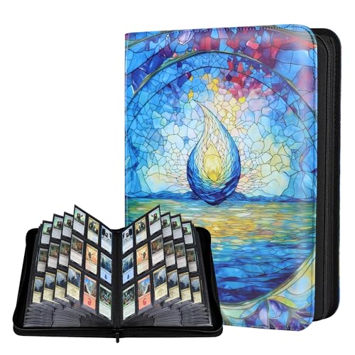 Image of Katomula 360 Pockets Card Binder, MTG Card Binder, Double Sided Card Collection Album Folder with 20 Pages, Side-Loading Card Holder for MTG, TCG, Trading Card, Sports Cards-Island