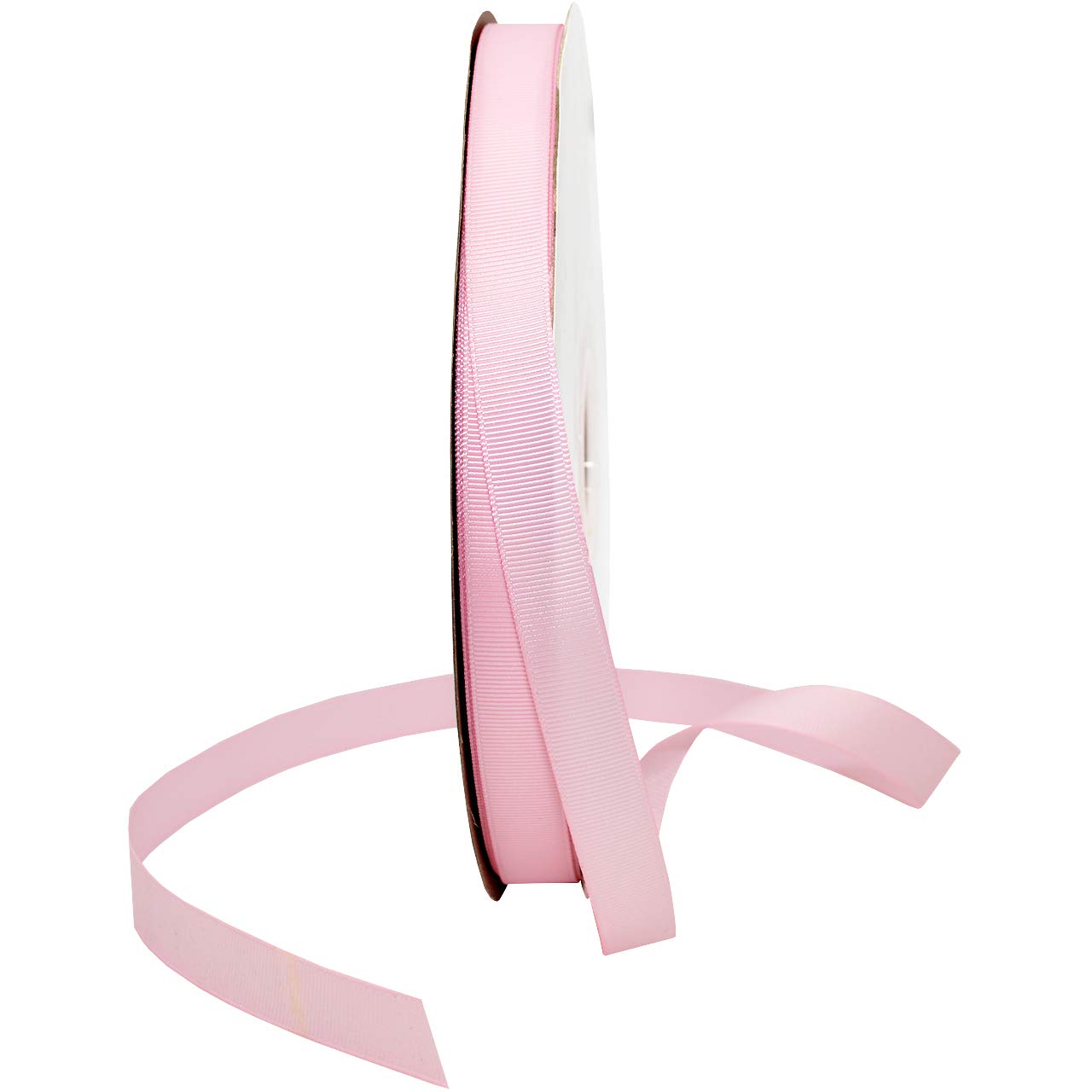 Ruban gros-grain rose de 1,6 cm en rouleau de 91,4 m aux finitions soignées