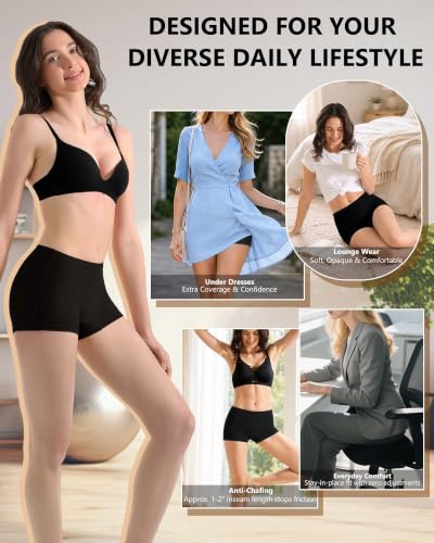 Image of Women's Boyshorts Underwear Cotton, Full Coverage Panties, Womens Boyshort Boxer Briefs Breathable for Women 4 Pack