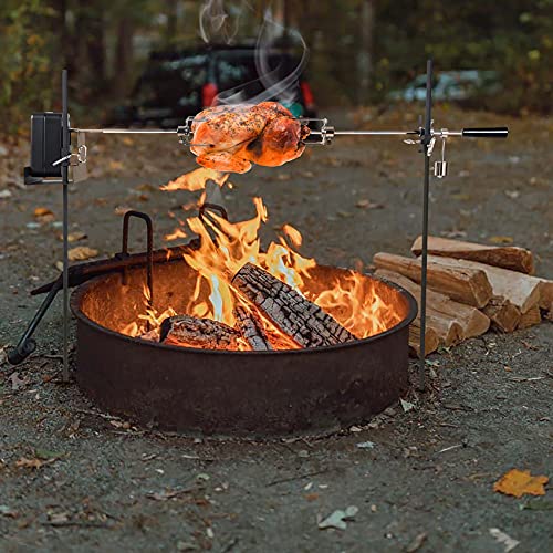 Onlyfire Barbecue Rotating Cordless Dual Post Open Fire Spit Rotisserie Grill System With 38 Inch Spit Rod #TOP4